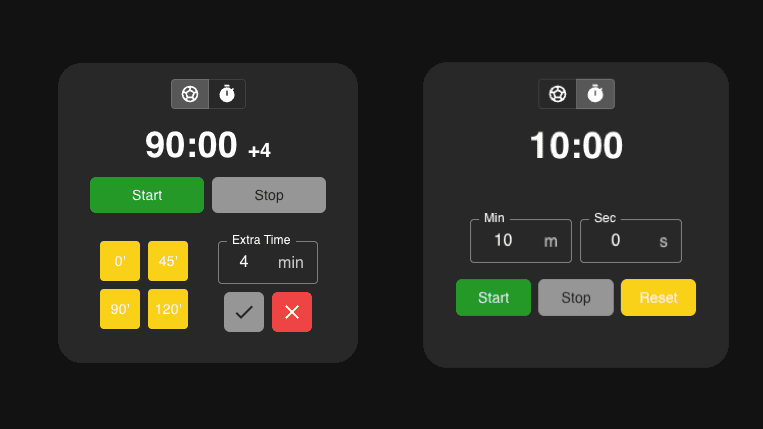 Erweiterte Timer-Steuerungen - LemonScore Feature
