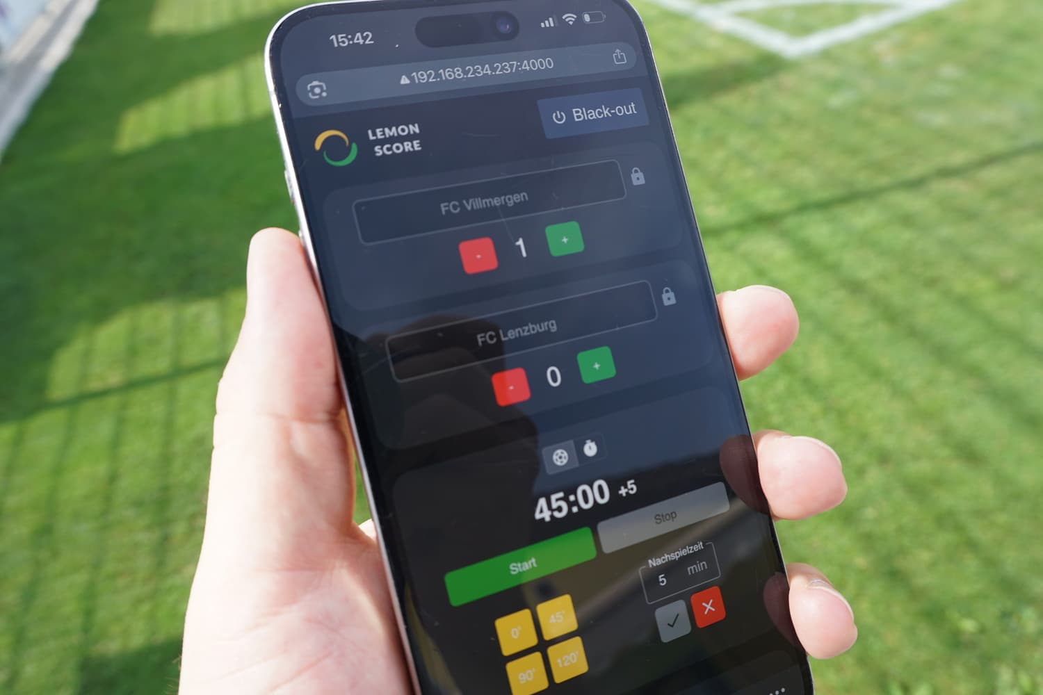 Scoreboard-Fernsteuerung per Smartphone mit LemonScore