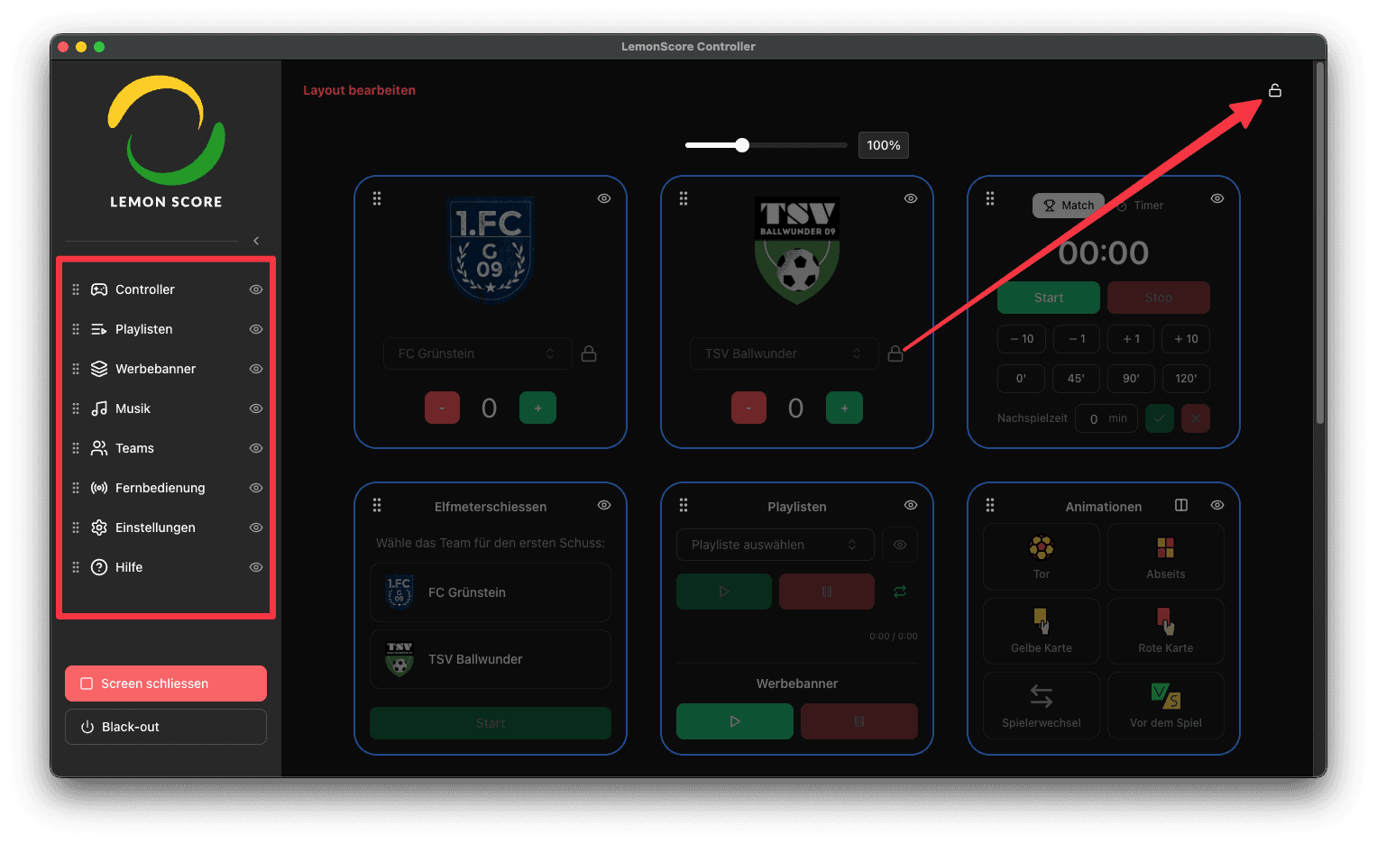 Seitenleiste anpassen