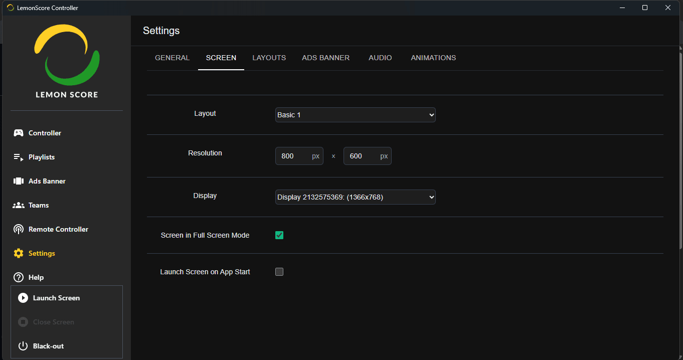 Bildschirm-Einstellungen