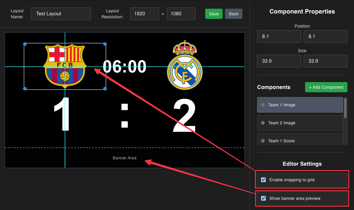 Editor-Einstellungen