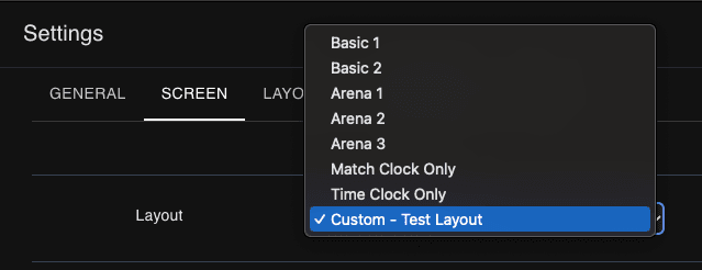 Select custom layout