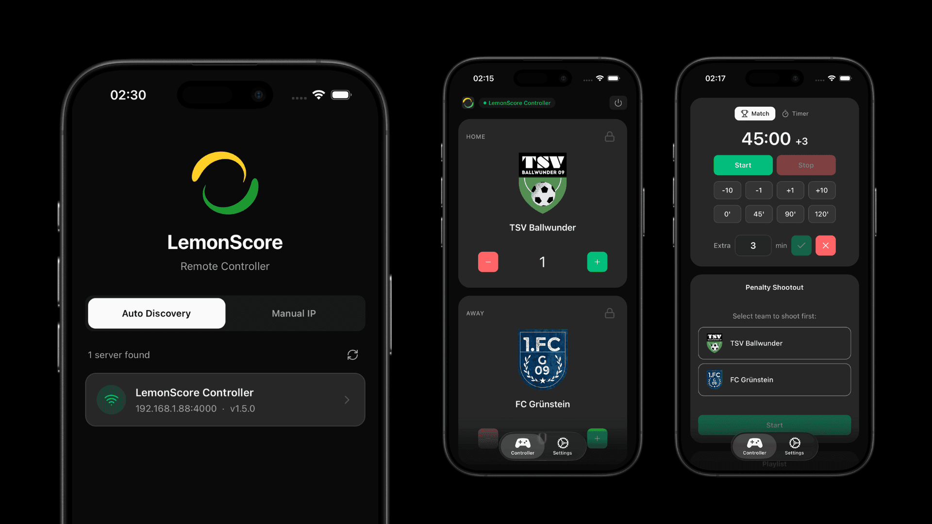 Fernsteuerung & Mobile App - LemonScore Feature