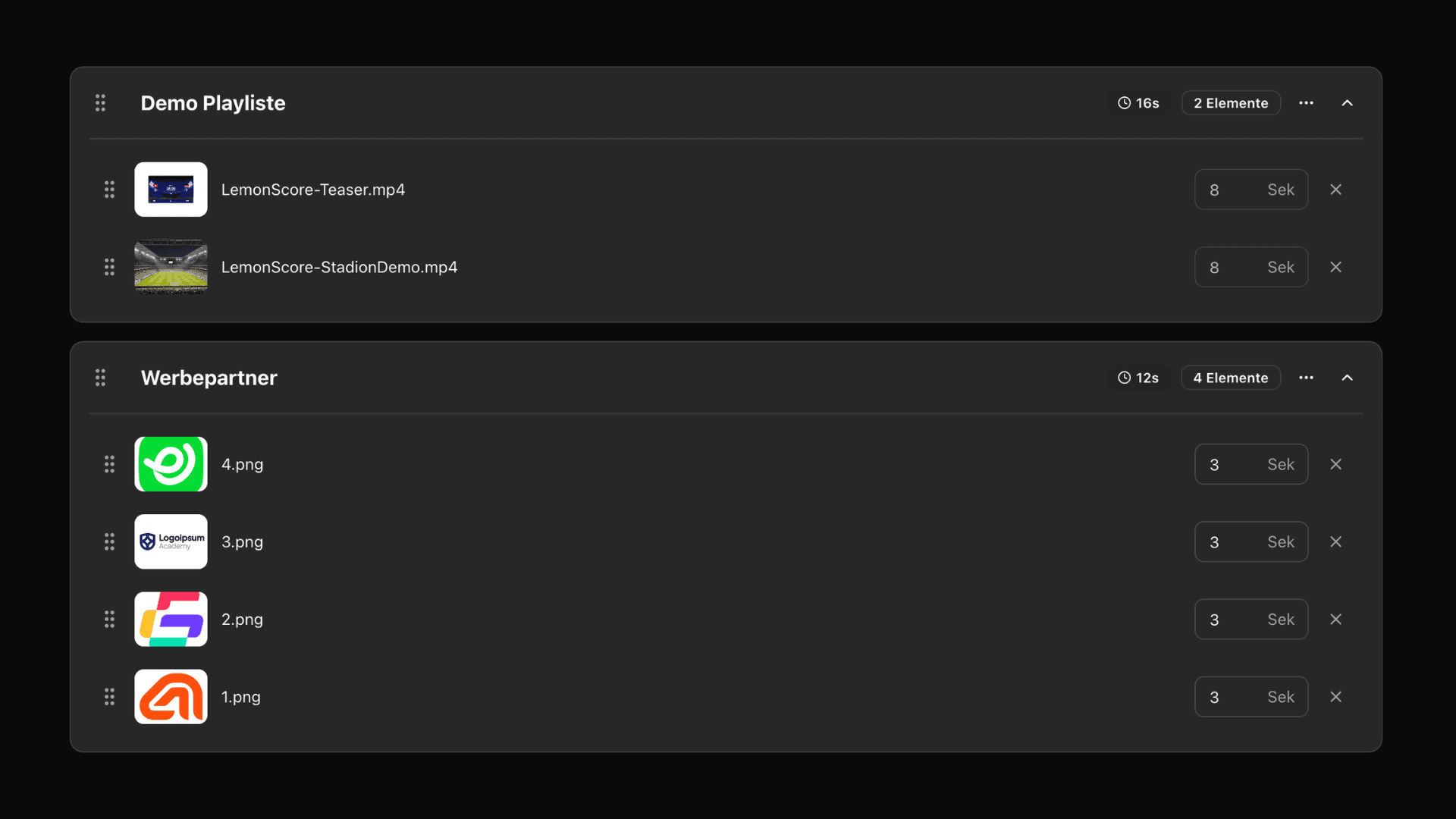 Playlists - LemonScore feature