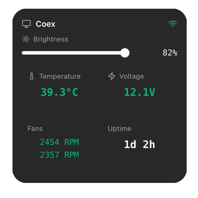 Coex LED controller with brightness and temperature