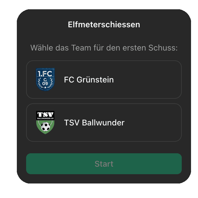 Elfmeterschiessen-Steuerung