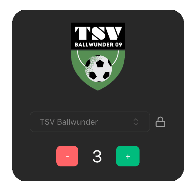 Team 2 controls: score and logo
